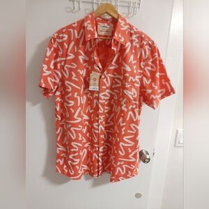Urban Pipeline Men's Orange and White Casual Shirt